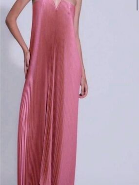 Strapless Pleated Pink Dress